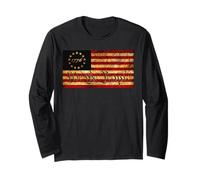 1776 US Flag We The People Distressed USA United States Manche Longue