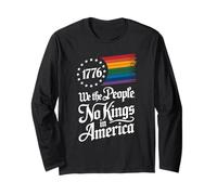 1776 We The People No Kings in America Fierté Rainbow Manche Longue