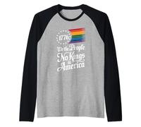 1776 We The People No Kings in America Fierté Rainbow Manche Raglan
