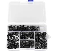 177pcs Kit de boulons de carénage moto Coloré M5 M6 Vis de pare-brise de remplacement pour Suzuki GSXR600 GSXR750 Noir