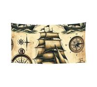 178 x 89 cm Antique-Voilier-Mer Toile de fond pour événements et fêtes