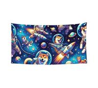 178 x 89 cm Cosmic-Shiba-Journey Bannière de fond pour événements et fêtes