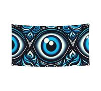 178 x 89 cm The Blue-Evil-Eye Bannière de toile de fond d'extérieur à suspendre au mur pour événements et fêtes