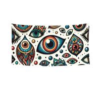 178 x 89 cm The Colorful-Evil-Eye Bannière de toile de fond d'extérieur à suspendre au mur pour événements et fêtes