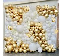 178 x White Gold Balloons,Birthday Balloon Arch-White and Gold Balloon,Balloon Arch for Birthday Decoration,Wedding,Girl Christening,Baby Shower,Engagement