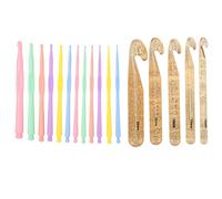 17Pcs Crochet Hooks Set | Ergonomic Crystal & Plastic Crochet Needles for Blankets/Scarves/Sweaters | DIY Knitting Tools with 12 Sizes for Bulky Yarn