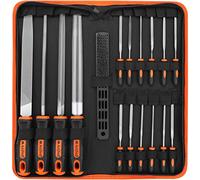 17Pcs Limes et Râpes, AojSup Lime Metal en Acier Forgé T12, 4x Grand Limes Metal, 12x Lime Aiguille Metal et 1x Brosse de Nettoyage, Lime à Metaux pour Menuiserie/Sculpture/Travaux Manuels/Atelier