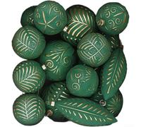 17pcs Textured Christmas Baubles Set 6-12cm Ornament | Hand-carved Relief Details, Lightweight pour ps Material, Metallic Jewel Tones, Tree Wreath Centerpiece Decor