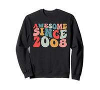 17th Birthday Awesome Since 2008 Retro Vintage 17 Years Old Sweatshirt