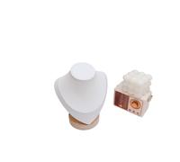 18/24/30cm Velvet Portrait Necklace Display Pendant Organizer Jewelry Stand Mannequin Bust Window Présentoir à bijoux(White S)