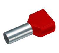 18 2406 Cimco Embout double d'extrémité de câble 2 x 1 mm² x 8 mm partiellement isolé rouge 100 pc(s)