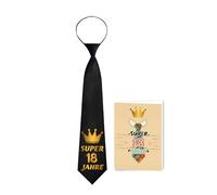 18/30/40/50/60/70 ans - Cravate personnalisée avec carte d'anniversaire comme cadeau d'anniversaire - Accessoire amusant pour fête d'anniversaire - Idée cadeau d'anniversaire, 18 ans., 40*8cm