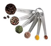 18/8 Cucchiai di misurazione in acciaio inox Set da 6 Pezzi - 1/8 TSP, 1/4 TSP, 1/2 TSP, 1 TSP, 1/2 cucchiaio & 1 cucchiaio, Cucchiai di misurazione in metallo cucchiaio e cucchiaino