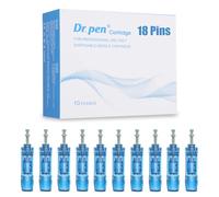 18 Aiguilles de Rechange pour Dr. Pen, Cartouches de Microneedling à Micro-Aiguilles - Dr. Pen Ultima A8S / M8S / A9 - Pack de 10 Cartouches à 18 Aiguilles à Encoche Baïonnette - Authentique Dr. Pen
