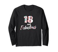 18 and Fabulous 18th Birthday Dix-Huit Ans Manche Longue