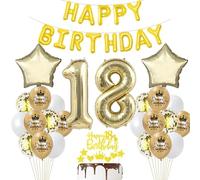 18 ans Anniversaire Fille Déco Ballon 18 ans Anniversaire Décoration Or 18 ans Fête Décoration Champagne Or 18 Anniversaire ballon Garçon Fille Décoration Anniversaire 18 ans Ballon 18 ans Or