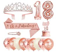 18 Ans Anniversaire Fille, Echarpe Couronne Anniversaire 18 Ans, Ballon Chiffre 18 Numéro Or Rose, Ballons Anniversaire, Bougies D'anniversaire, Gâteau Topper Happy Birthday, Cadeau 18e Fille