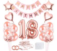 18 Ans Ansniversaire Fille, Décoration Ansniversaire 18 Ans Rosegold, Ballon 18 Ans Ansniversaire, Deco Ansniversaire 18 Ans Bansnière, Ballons Confettis Or Rose