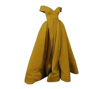 18 Ans Fête Robe Cocktail Dames Mousseline de soie Tempérament Cocktail d'Été rétro Français Coupe Bas Col en V Mariage ajustement Couleur Unie Robe Bleu Longue, jaune, M
