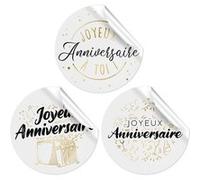 STC - 18 Autocollants Ronds Joyeux Anniversaire