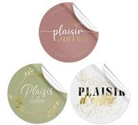 STC - 18 AUTOCOLLANTS RONDS PLAISIR D'OFFRIR