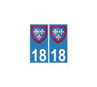 18 Berry autocollant plaque blason armoiries stickers département - Angles : arrondis