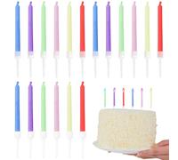 18 Bougies avec Flamme Colorée Bougies colorées pour gâteau d'anniversaire,fête anniversaire,fontaine à gâteau,bougie magique,bougie de fête 6 x 0,5 cm