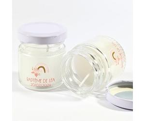 18 Bougies personnalisées | 10H - 40ML - 30GR | Cadeau invité baptême, communion, profession de foi, baby-shower, mariage, anniversaire - Cadeau merci | TE Whaka