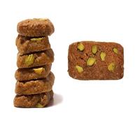 18 Carati | Émeraude Vivo | Biscuit complet aux pistaches, miel italien et gingembre | Biscuits artisanaux italiens faits à la main | Sans lait | Emballage cadeau 130 g