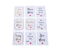 18 CARTES ÉTAPES DE CROISSANCE BÉBÉ 14X19CM Blanc