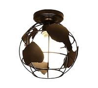 18 cm Industrial Vintage Metal Lamp World Map Plafond Lighting Globe Map Map Lampe Shade Room Restaurant Corridor Pendant Pendant Light ， Black Made in China