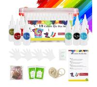 18 Color Tie Dye Kit - DIY Fabric Dye, Fade Resistant Colors For Clothing