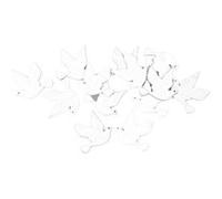 18 confettis colombe bois blanc - hobi dek0614b Blanc