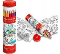 18 Crayons De Couleur - Enfant - Aquarellable - Inclus 1 Poster - Carand' Ache