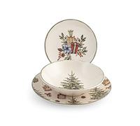 H&H Servizio Tavola Natalizio 18 Pezzi Christmas Carol