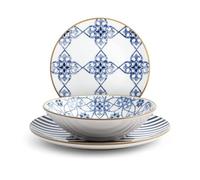 18-delig steengoed servies met Madeira decoratie