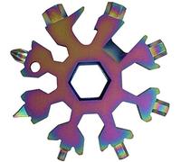 18-en-1 Flocon outil multifonction flocon, Bprtcra Tournevis en Forme de Flocon de Neige, Ouvre-Bouteille, Cadeau Noel Homme, Outil acier inoxydable portatif pour les Camping Adventure (Coloré)
