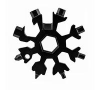 18 en 1 Snowflake Multitool, idée de nouveauté cadeau hommes et femmes excellent remplisseur de bas de vélo gadgets en acier inoxydable clé tournevis ouvre-bouteille (Noir)