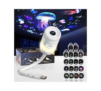 18 en 1 USB Projecteur Ciel Etoile LED Veilleuse Dimmable 360° Rotation | Plug and Play HD Star Projector avec 18 Films, Dimmable Colorful Night Light Portable pour Chambre Plafond Décoration