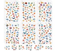 18 Feuilles Autocollants Animaux Marins, Étiquettes de Créatures Marines Autocollants de Vie Marine Autocollants Animaux Marins Autocollants Océan pour Bricolage Cours Enfants Garçons Filles