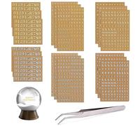 18 Feuilles De Lettres Autocollantes Petites Or/Argent Lettres Majuscules Et Minuscules Autocollantes Police Autocollantes Avec Pince À Épiler Pour Scrapbook Diy Communion Mariage 3 Mm