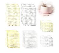 18 Feuilles Lettres Autocollantes，Or et Argent Stickers Lettres Alphabet Comprend les Lettres Majuscules et Minuscules Ainsi Que les Chiffres pour Scrapbooking Travaux Manuels Noël Cartes de Vœux