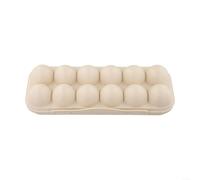 18 Grid Egg Storage Box Portable Plastic Protector(12 Grid Beige)
