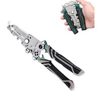 18 in 1 Foldable Wire Stripper,Multifunctional Crimper Cable Cutter Pliers,Wire Stripper Tool,Multifunctional Foldable Professional (Green)