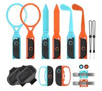 18 In 1 Switch Sports Accessories Bundle Kit pour Nintendo Switch 2, Family Somatosensory Set pour NS Sports Games Joy-Con Mario avec poignées de contrôleur, raquettes de tennis, clubs de golf