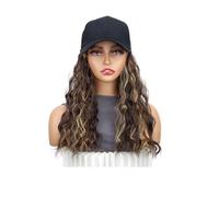 18 Inch Synthetic Adjustable Wig Hat with Natural Wave Hair Extensions for Woman Curly Wavy Hairstyle Baseball Cap Wigs Hair Extensions Pièces Wigs(4H27#)