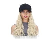 18 Inch Synthetic Adjustable Wig Hat with Natural Wave Hair Extensions for Woman Curly Wavy Hairstyle Baseball Cap Wigs Hair Extensions Pièces Wigs(24M613#)
