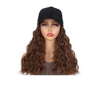 18 Inch Synthetic Adjustable Wig Hat with Natural Wave Hair Extensions for Woman Curly Wavy Hairstyle Baseball Cap Wigs Hair Extensions Pièces Wigs(2M30#)