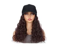 18 Inch Synthetic Adjustable Wig Hat with Natural Wave Hair Extensions for Woman Curly Wavy Hairstyle Baseball Cap Wigs Hair Extensions Pièces Wigs(2M33#)