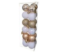 18 Mini boules de noël blanc et or 3 cm